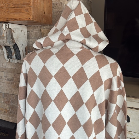 Favorite Girl knitted 2 piece khaki hooded sweater pocket harem pants w stripe - Picture 13 of 16